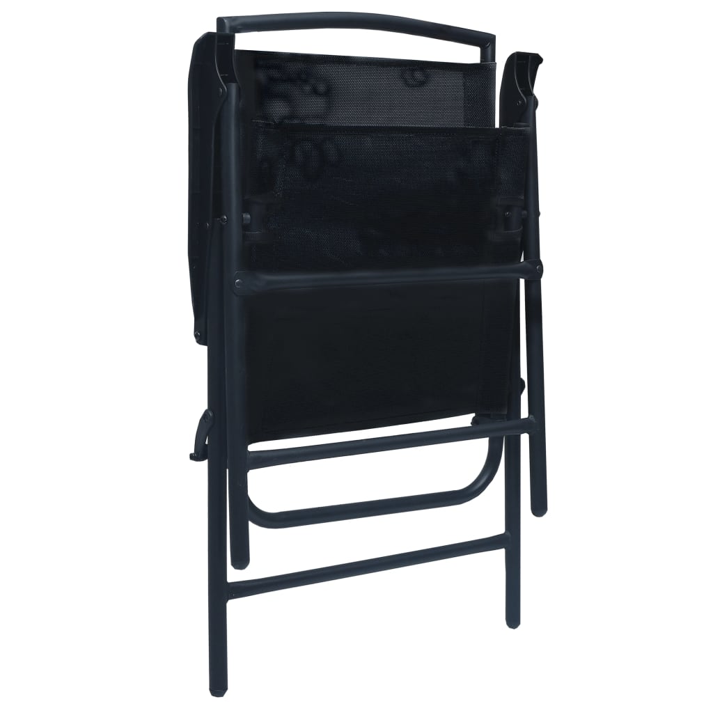 Folding Garden Chairs 2 pcs Texilene Black
