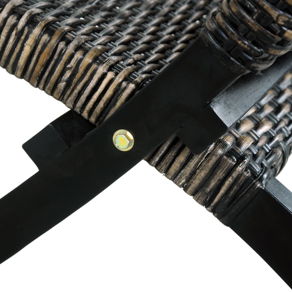 Relaxing Chair Natural Kubu Rattan And Solid Mahogany Wood