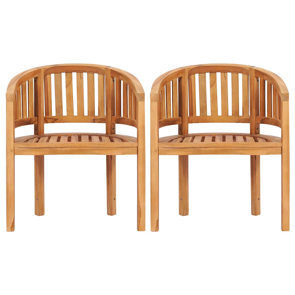 Banana Chairs 2 pcs Solid Teak Wood