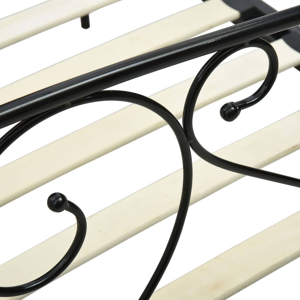 Bed Frame without Mattress with Canopy Black 160x200 cm Metal