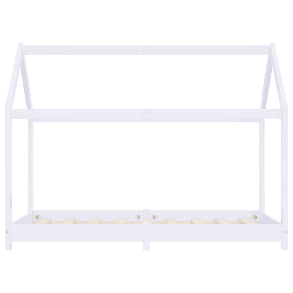 Kids Bed Frame White Solid Pine Wood 80x160 cm