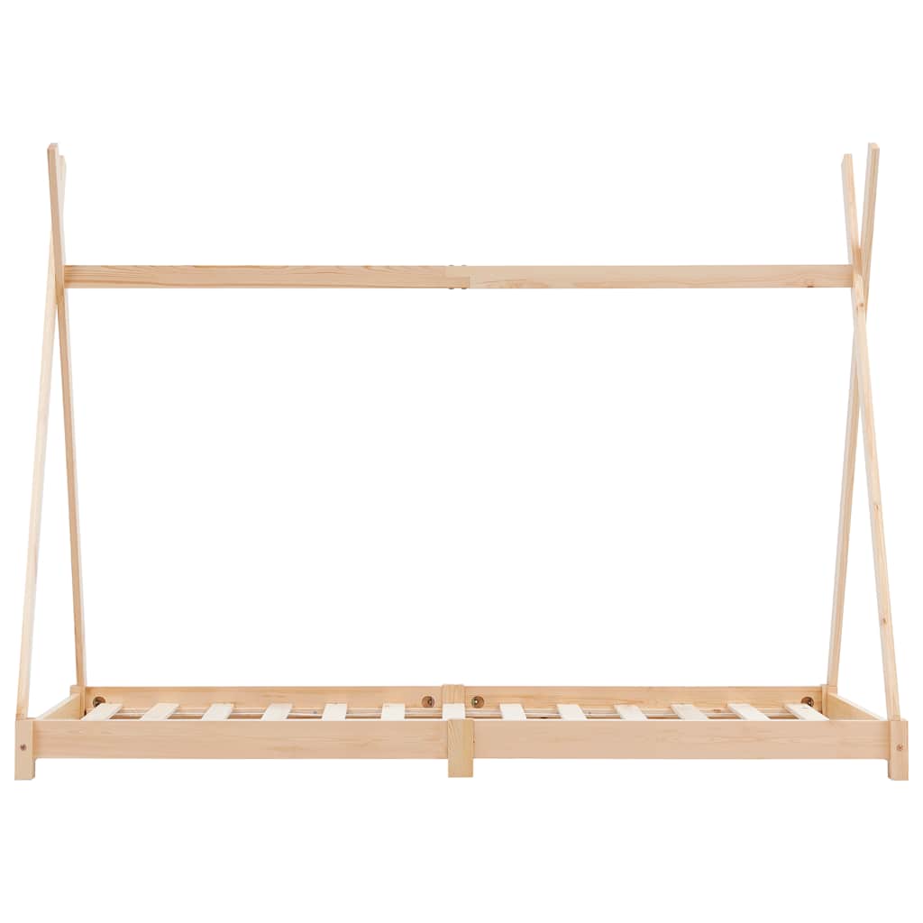 Kids Bed Frame Solid Pine Wood 90x200 cm