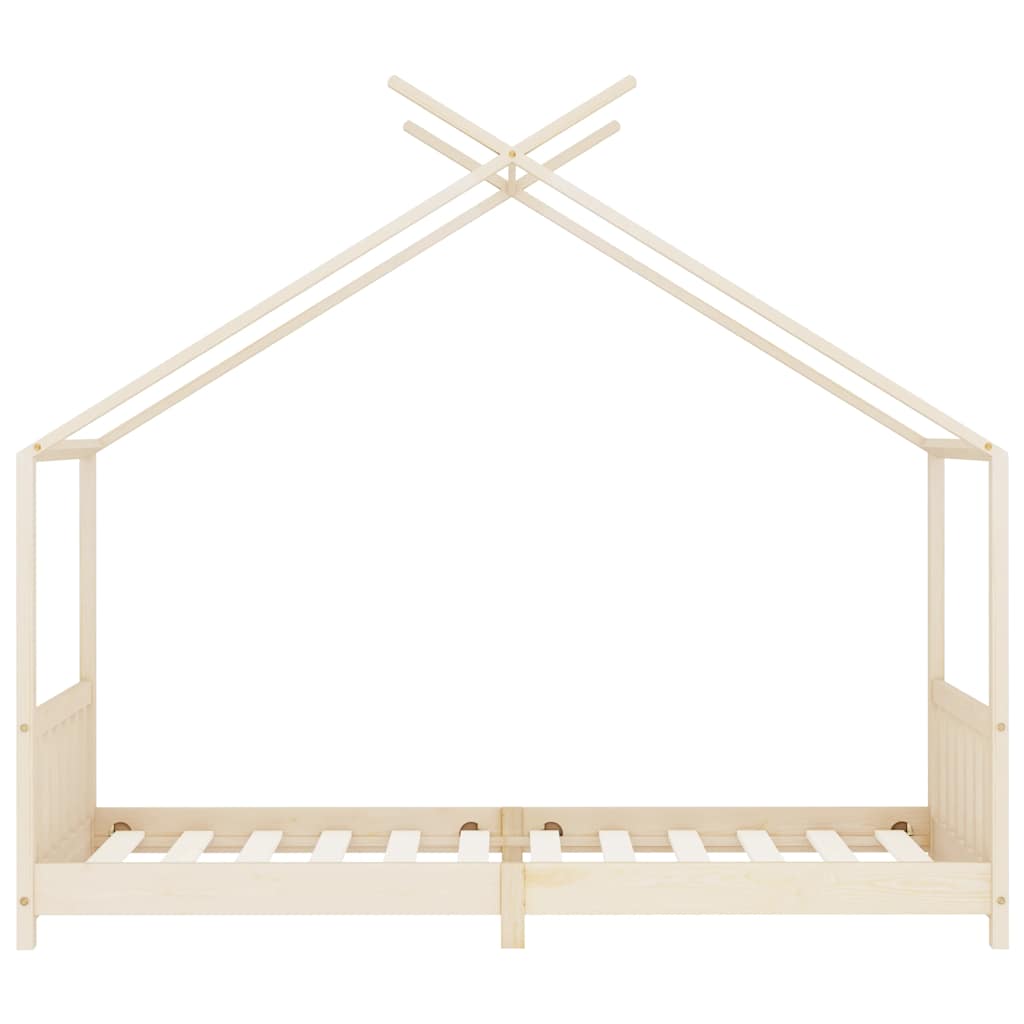 Kids Bed Frame Solid Pine Wood 90x200 cm