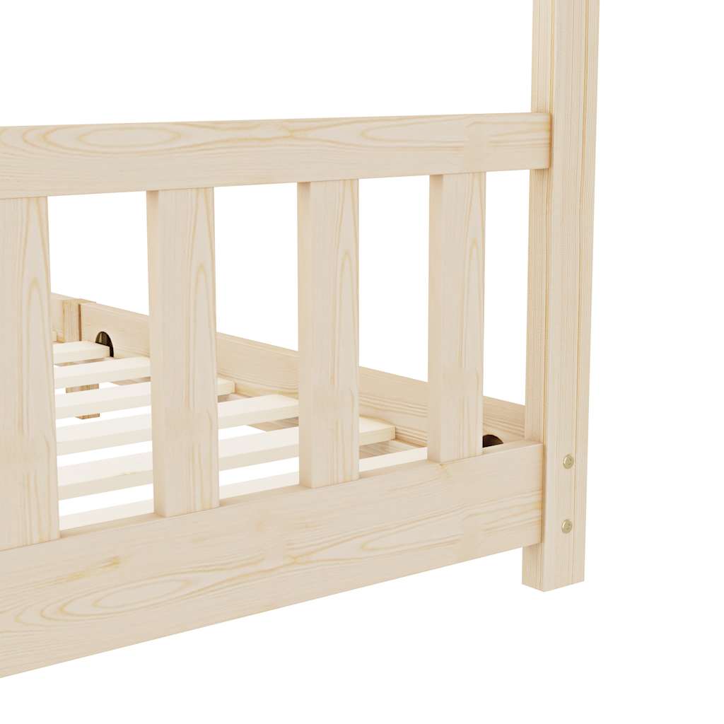 Kids Bed Frame Solid Pine Wood 90x200 cm