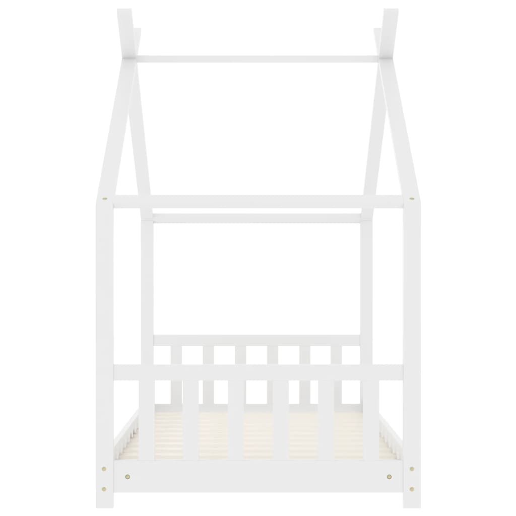 Kids Bed Frame White Solid Pine Wood 80x160 cm