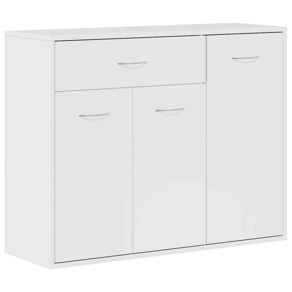 Sideboard High Gloss White 88x30x70 cm Engineered Wood