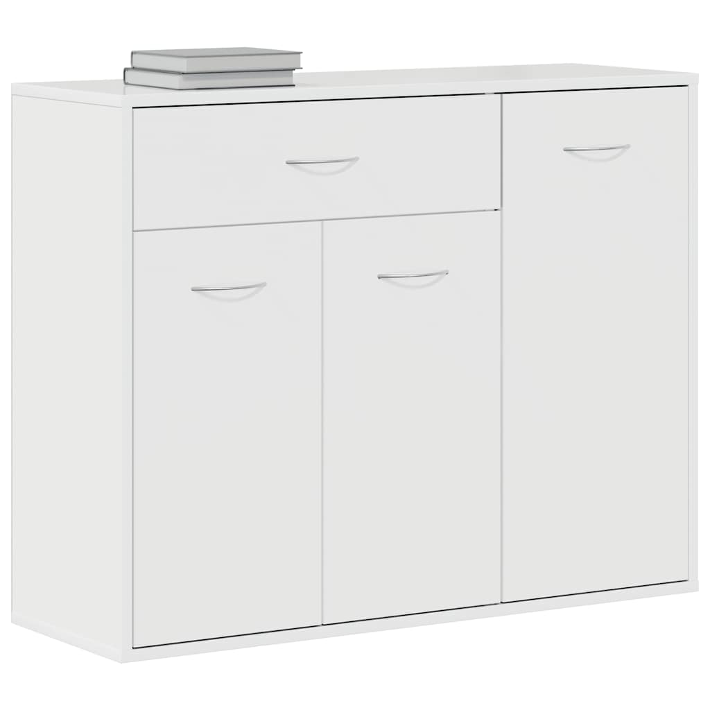 Sideboard High Gloss White 88x30x70 cm Engineered Wood