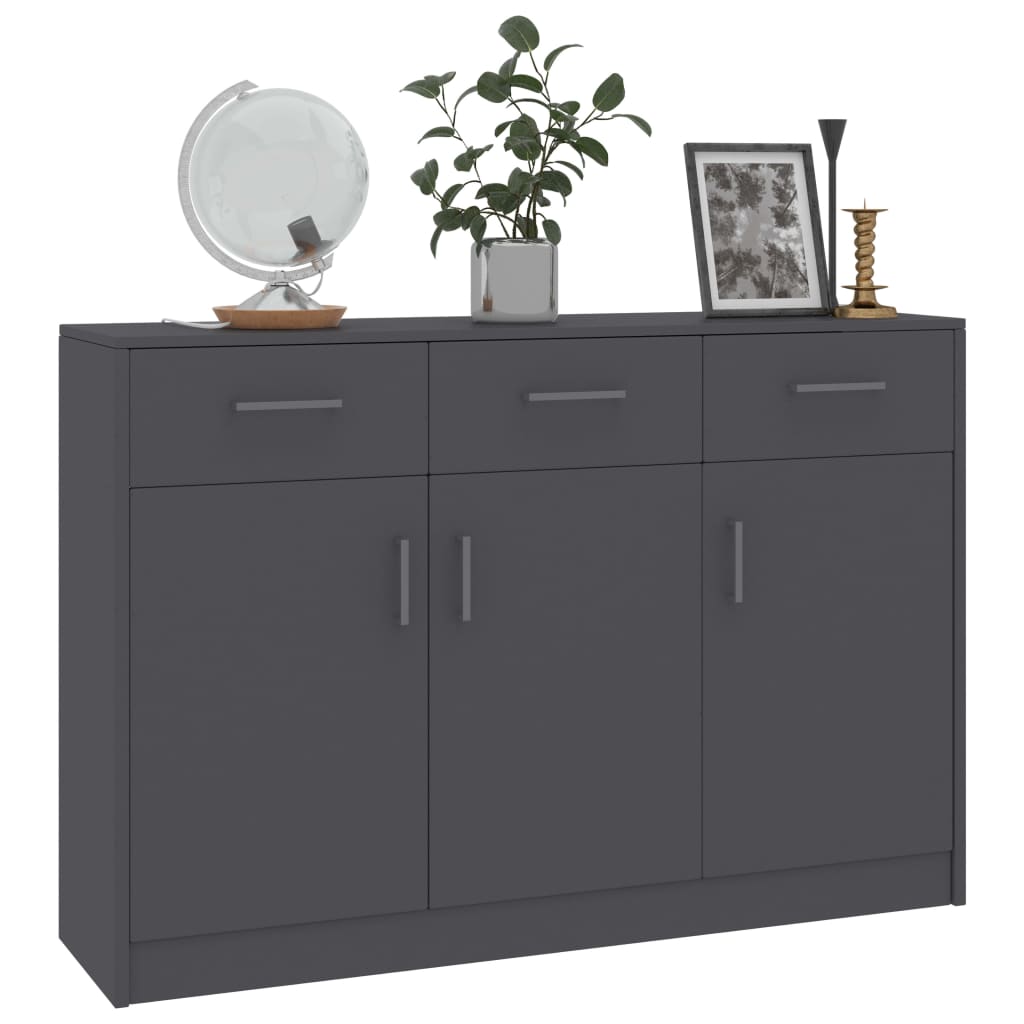 Sideboard Grey 110x30x75 cm Engineered Wood