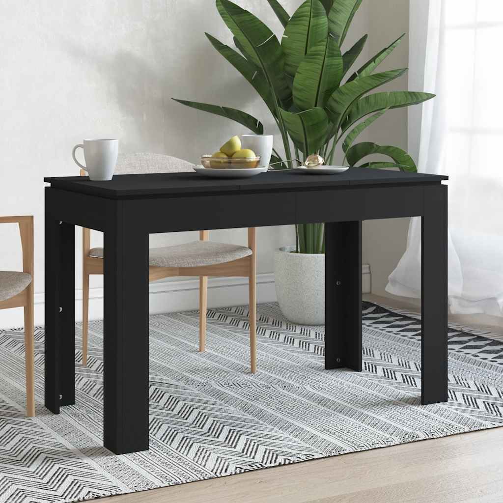 Dining Table Black 120x60x76 cm Engineered Wood
