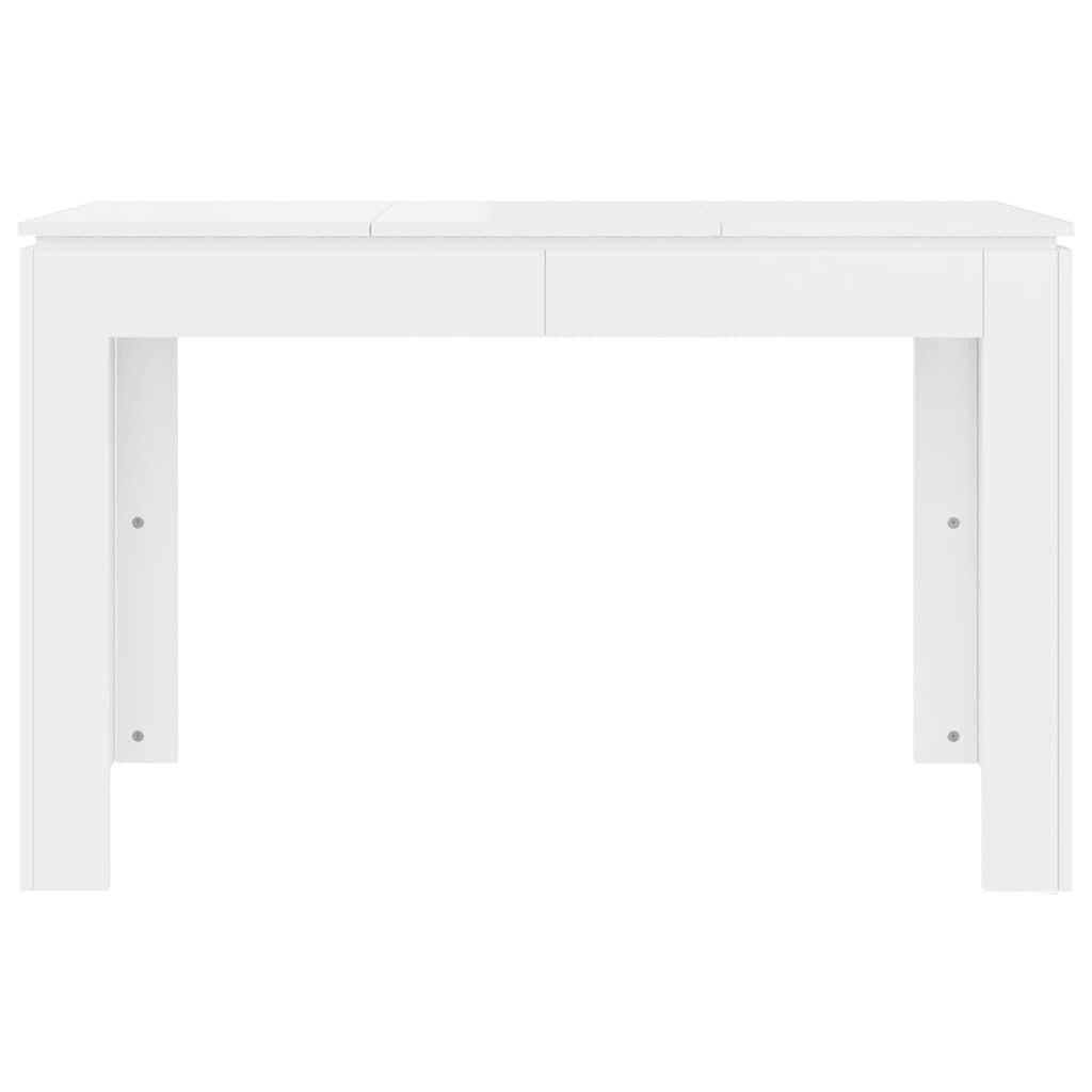 Dining Table High Gloss White 120x60x76 cm Engineered Wood