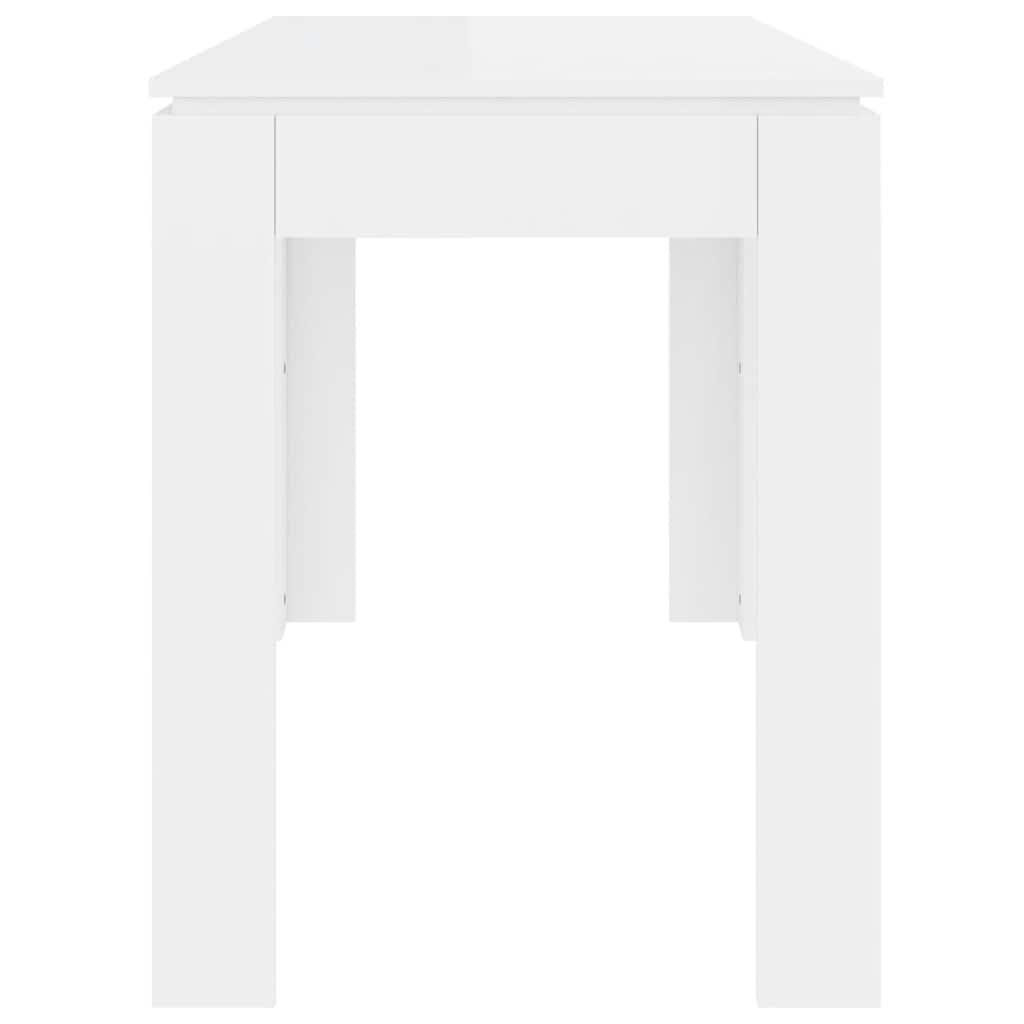 Dining Table High Gloss White 120x60x76 cm Engineered Wood
