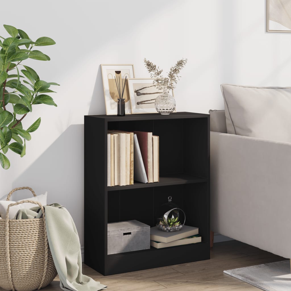 Bookshelf Black 60x24x76 cm Engineered Wood