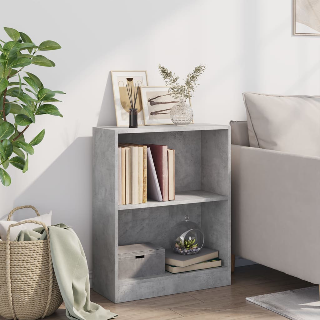 Bookshelf Concrete Grey 60x24x76 cm Engineered Wood