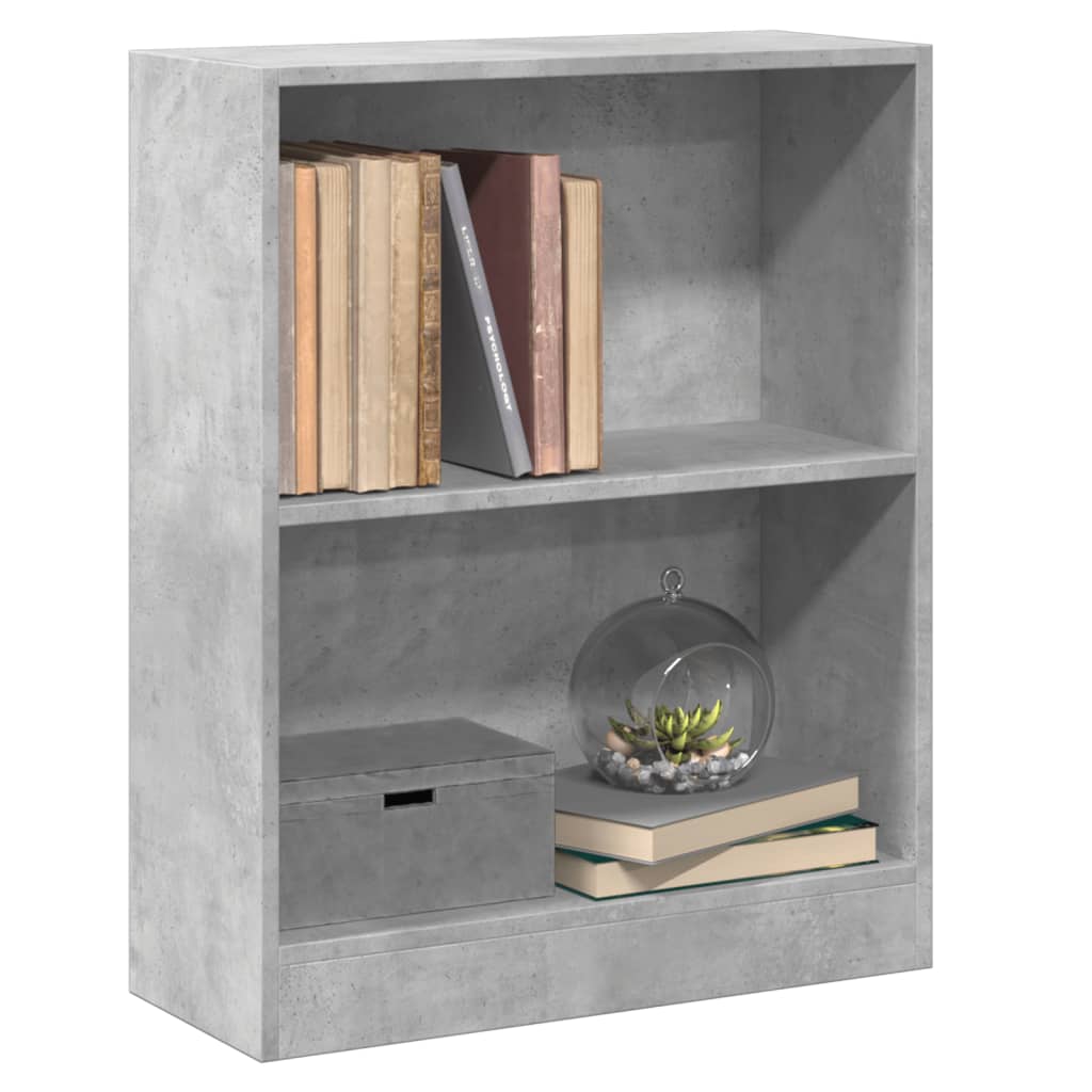 Bookshelf Concrete Grey 60x24x76 cm Engineered Wood