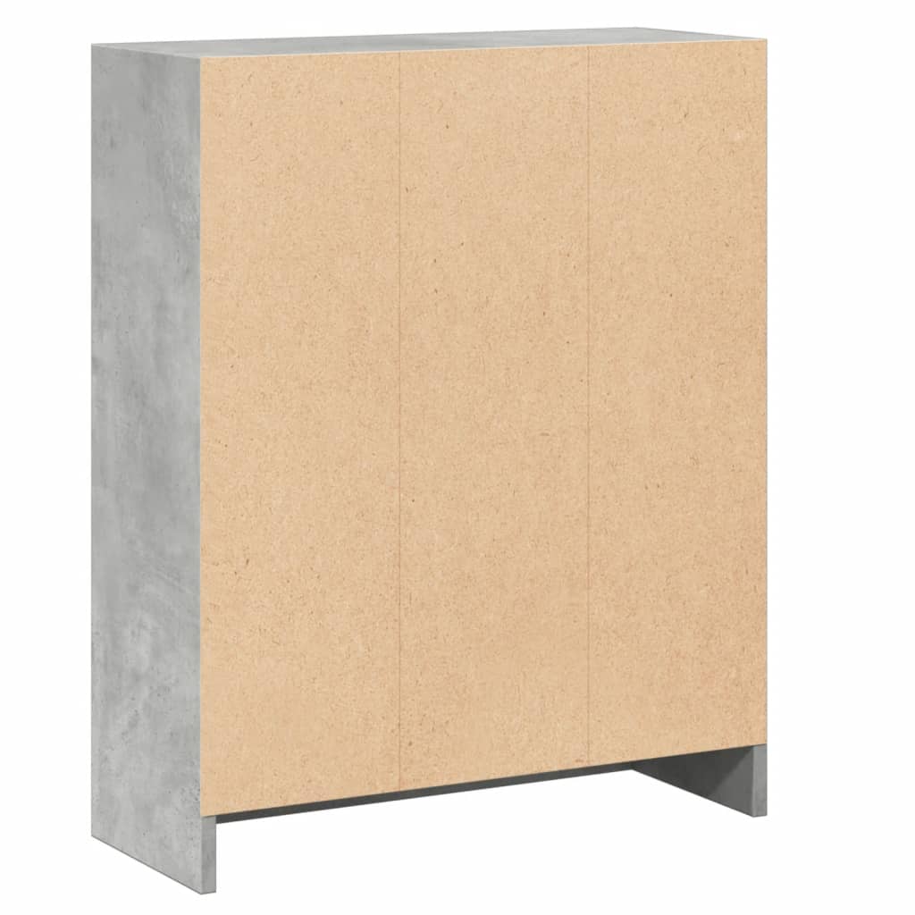 Bookshelf Concrete Grey 60x24x76 cm Engineered Wood