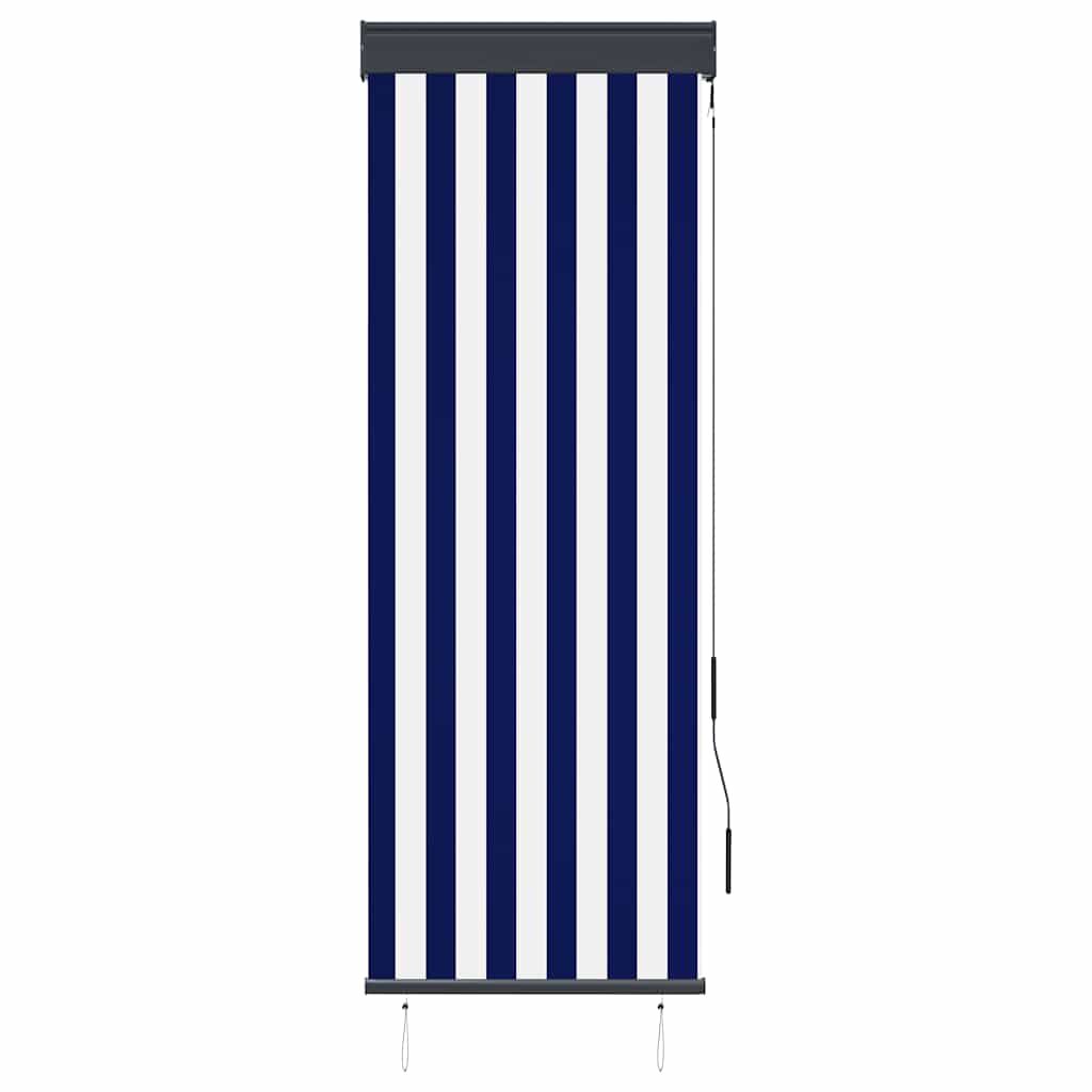 Outdoor Roller Blind 60x250 cm Blue and White