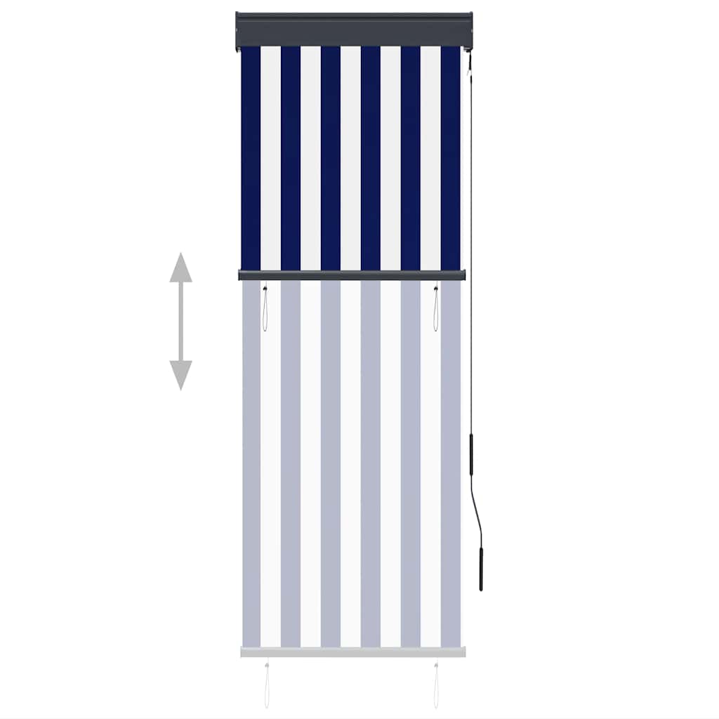 Outdoor Roller Blind 60x250 cm Blue and White