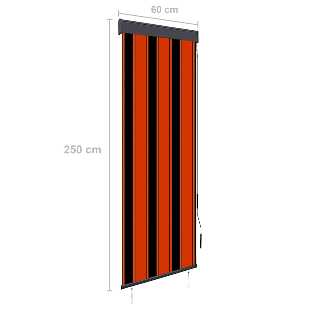 Outdoor Roller Blind 60x250 cm Orange and Brown