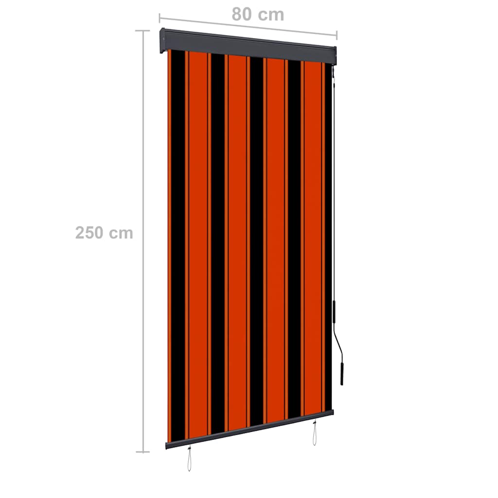 Outdoor Roller Blind 80x250 cm Orange and Brown