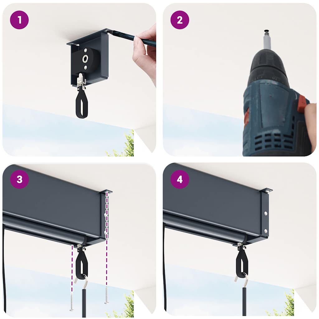 Outdoor Roller Blind 100x250 cm Anthracite