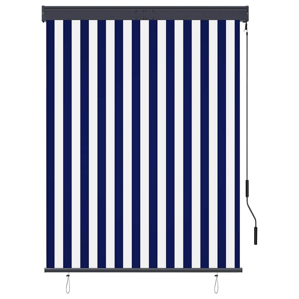 Outdoor Roller Blind 120x250 cm Blue and White