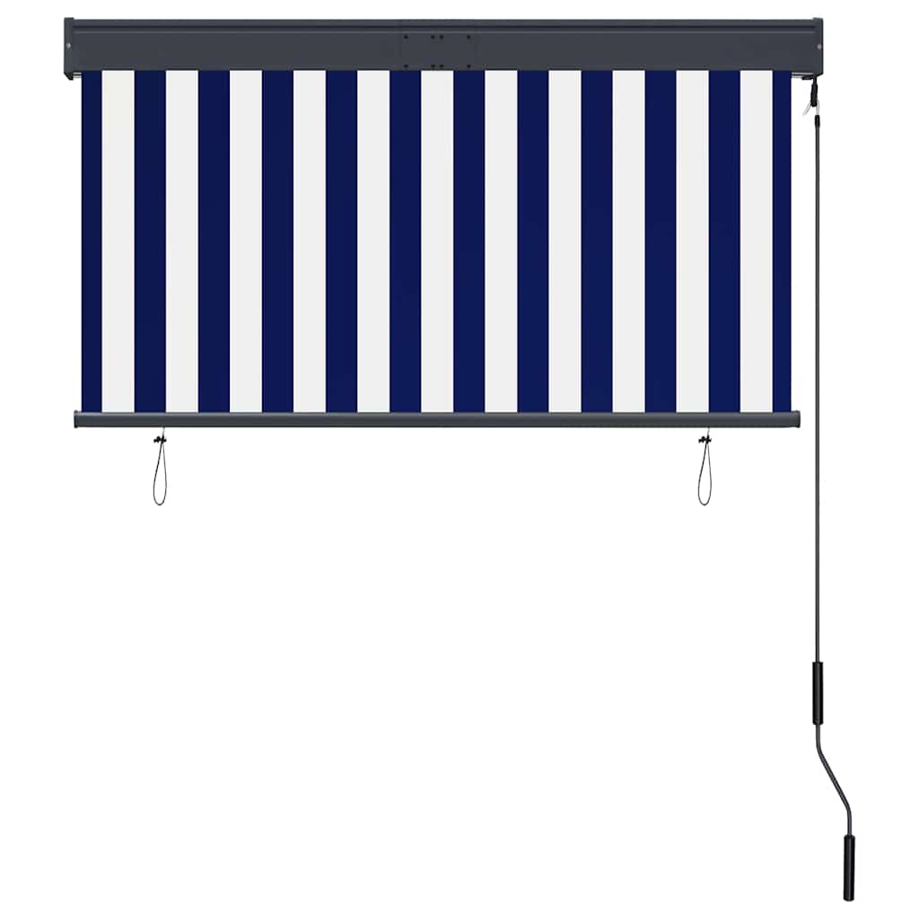 Outdoor Roller Blind 120x250 cm Blue and White