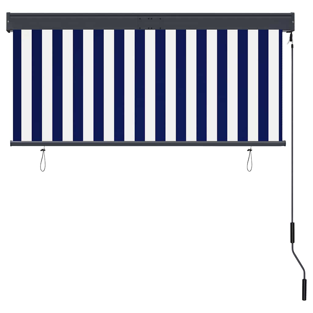 Outdoor Roller Blind 140x250 cm Blue and White