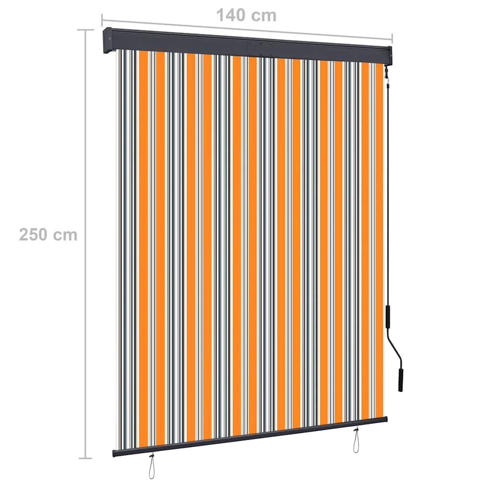 Outdoor Roller Blind 140x250 cm Yellow and Blue