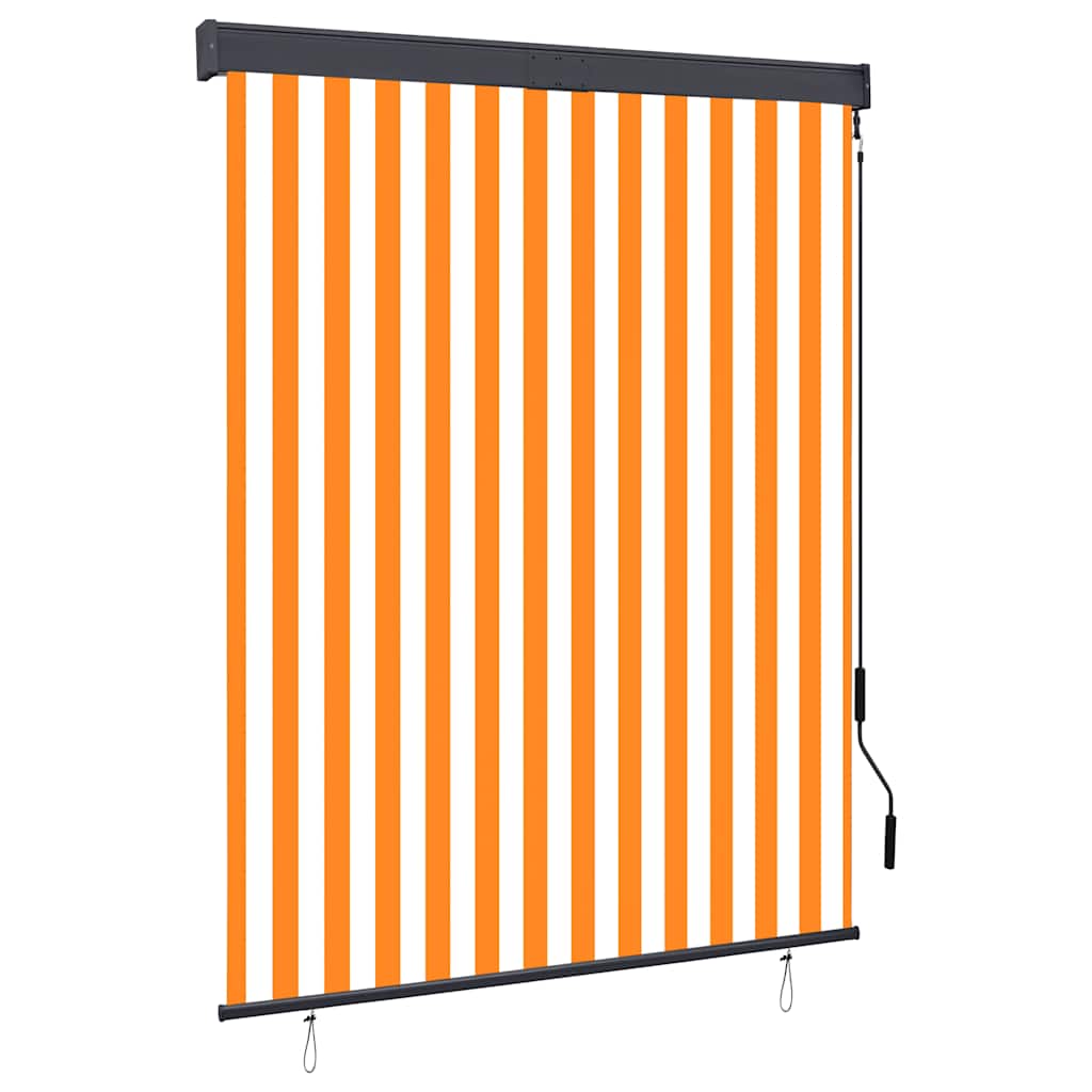 Outdoor Roller Blind 140x250 cm White and Orange