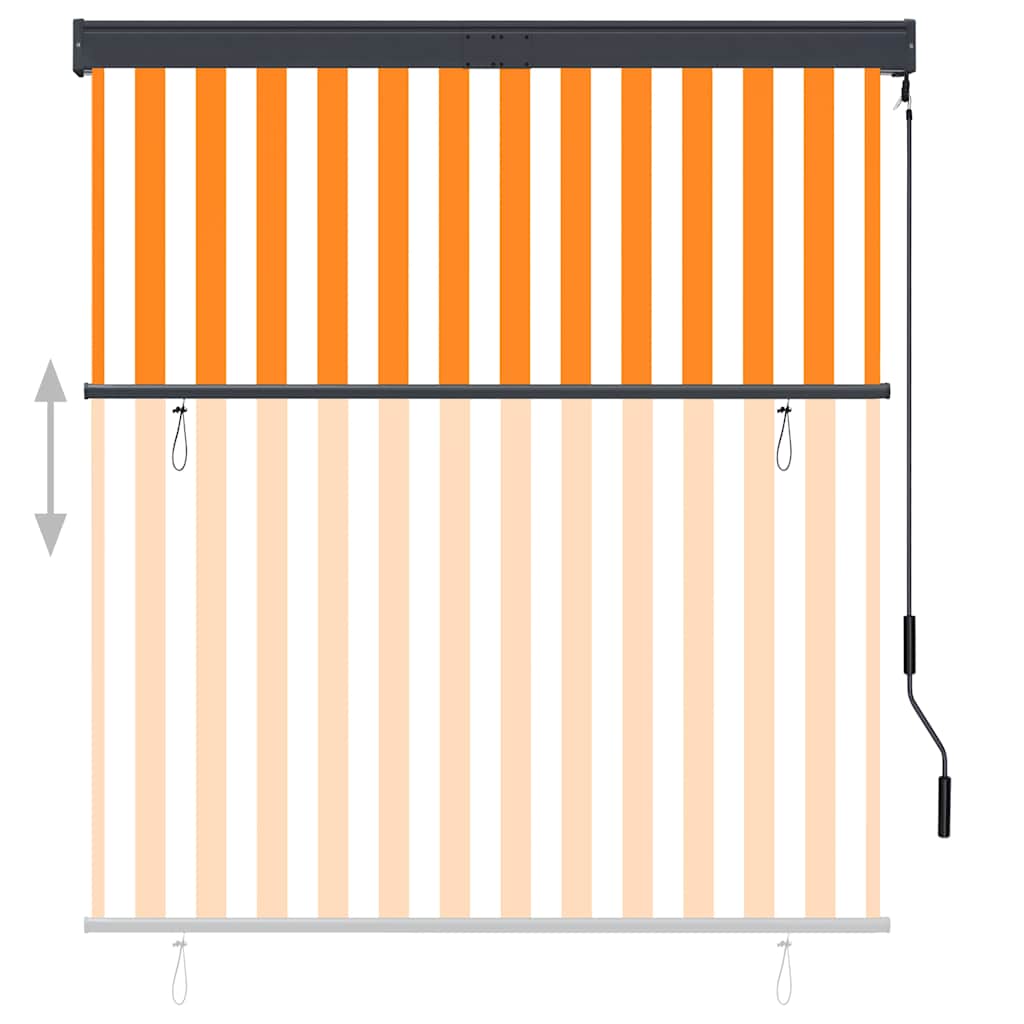 Outdoor Roller Blind 140x250 cm White and Orange