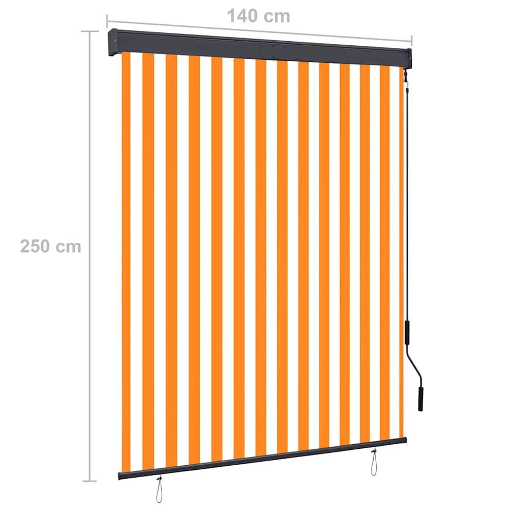 Outdoor Roller Blind 140x250 cm White and Orange