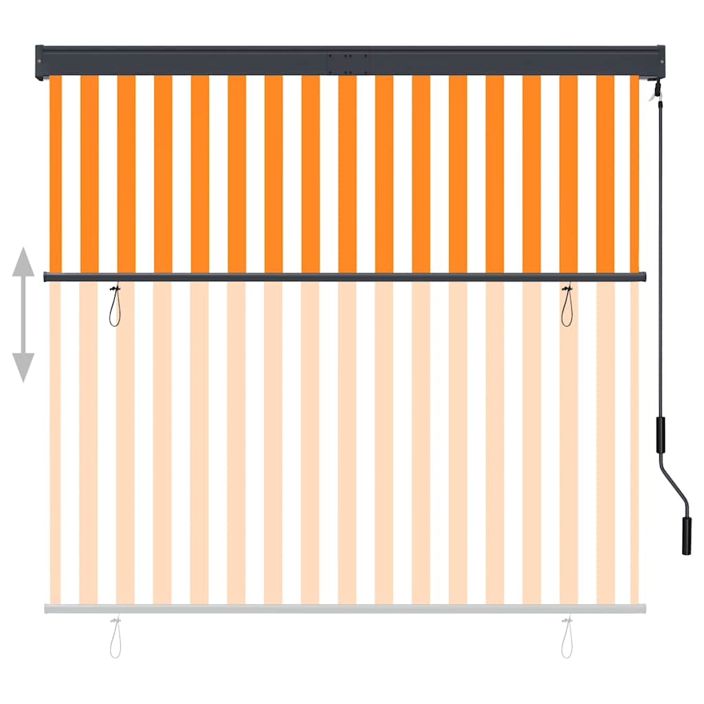 Outdoor Roller Blind 160x250 cm White and Orange