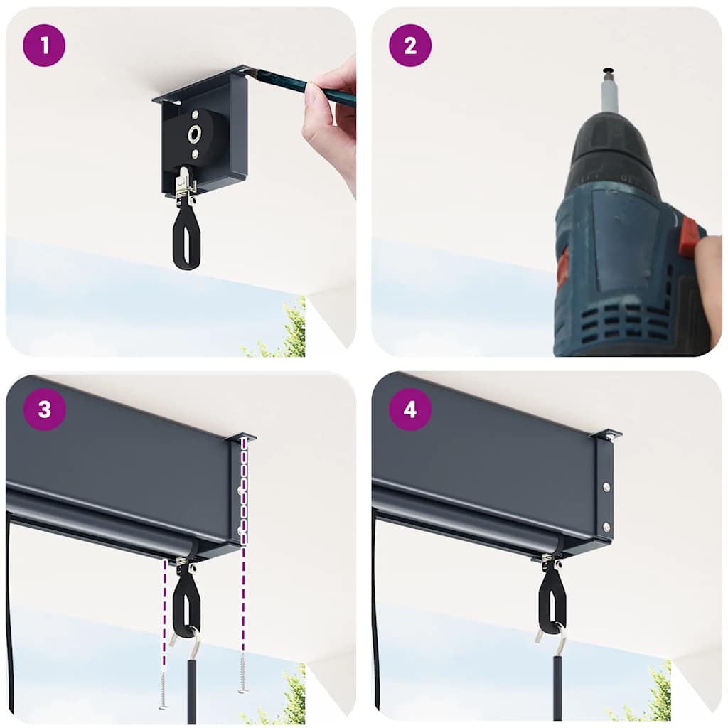 Outdoor Roller Blind 160x250 cm White and Orange