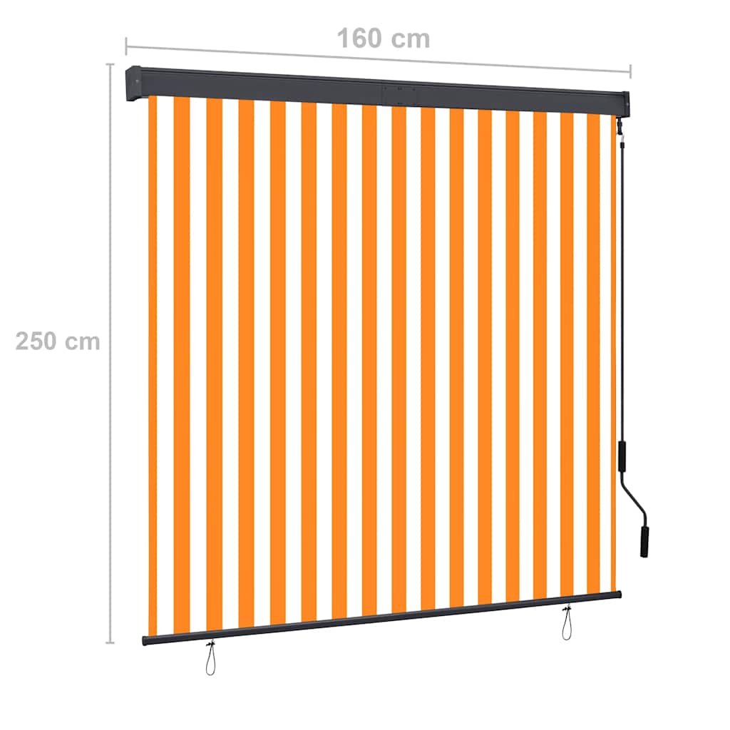Outdoor Roller Blind 160x250 cm White and Orange