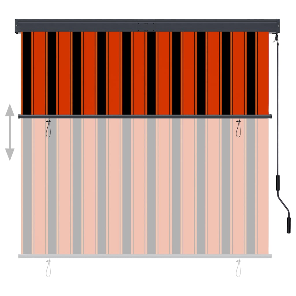 Outdoor Roller Blind 160x250 cm Orange and Brown
