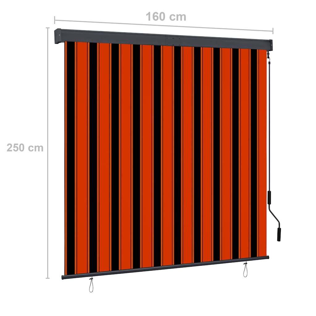 Outdoor Roller Blind 160x250 cm Orange and Brown
