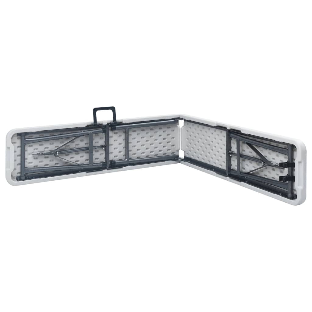 Folding Garden Benches 2 pcs 180 cm HDPE White