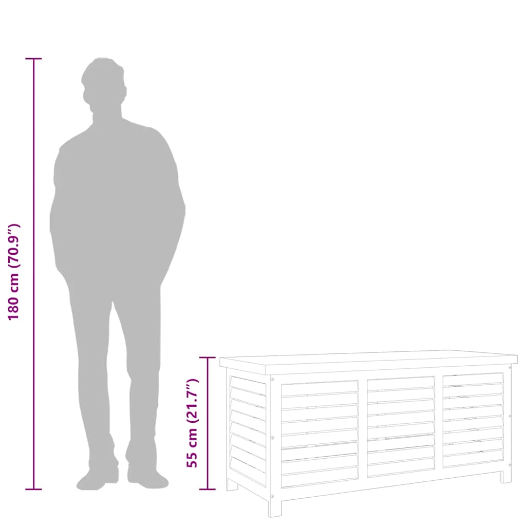 Garden Storage Box 117x50x55 cm Solid Eucalyptus Wood