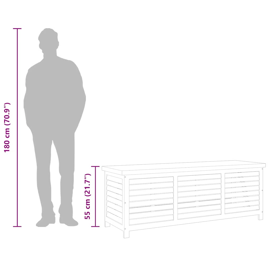 Garden Storage Box 150x50x55 cm Solid Eucalyptus Wood