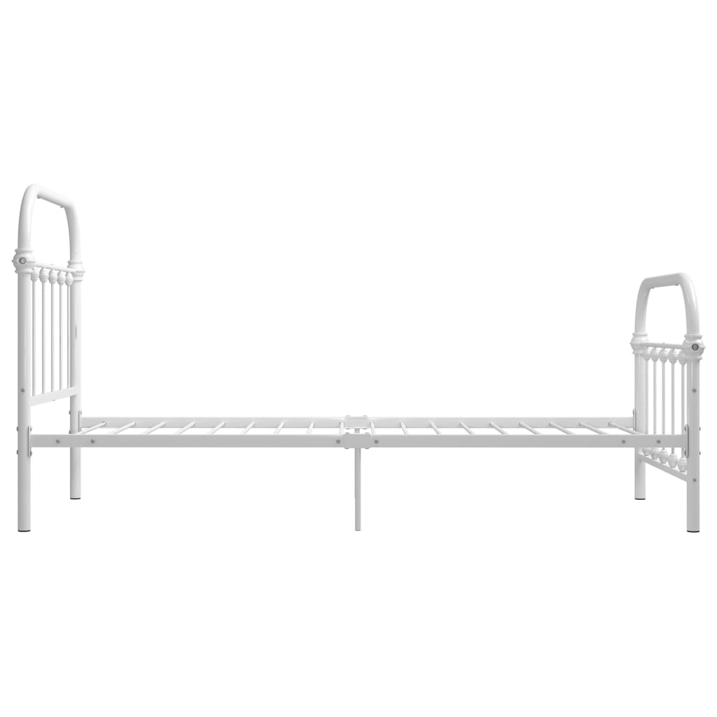284493 vidaXL Bed Frame without Mattress White Metal 100x200 cm