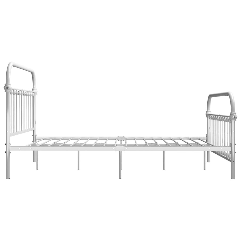 284495 vidaXL Bed Frame without Mattress White Metal 140x200 cm