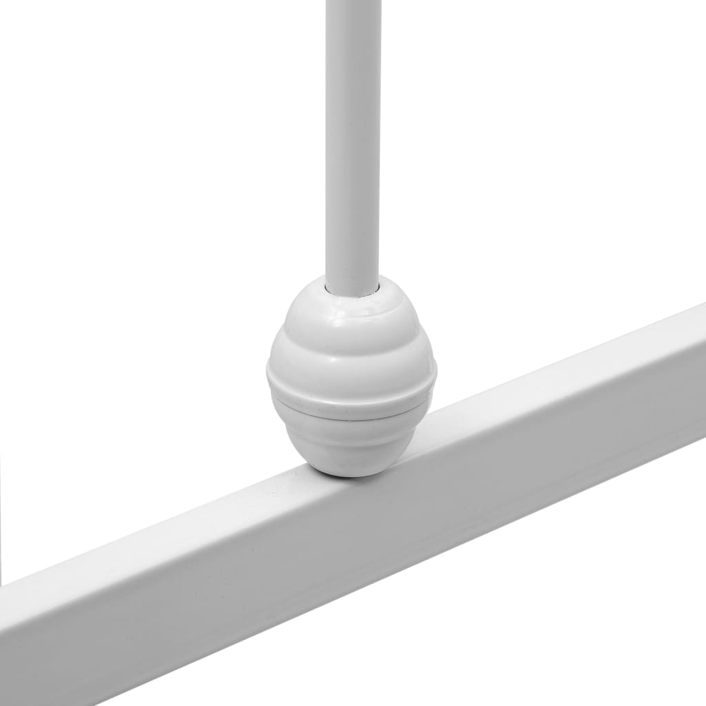 284495 vidaXL Bed Frame without Mattress White Metal 140x200 cm