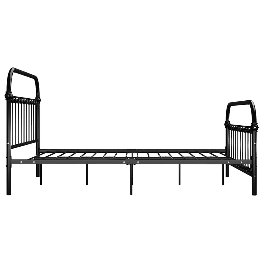 Bed Frame without Mattress with Headboard Black 140x200 cm Metal