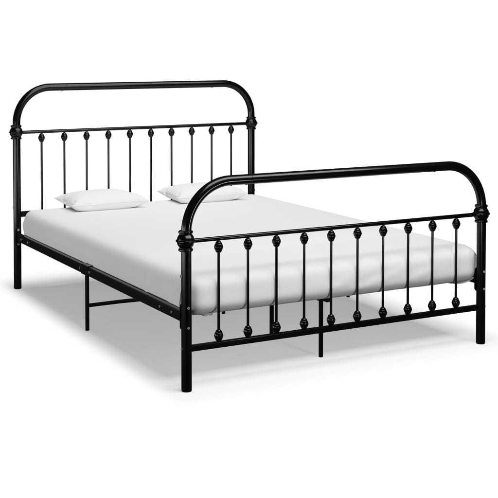 Bed Frame without Mattress with Headboard Black 160x200 cm Metal