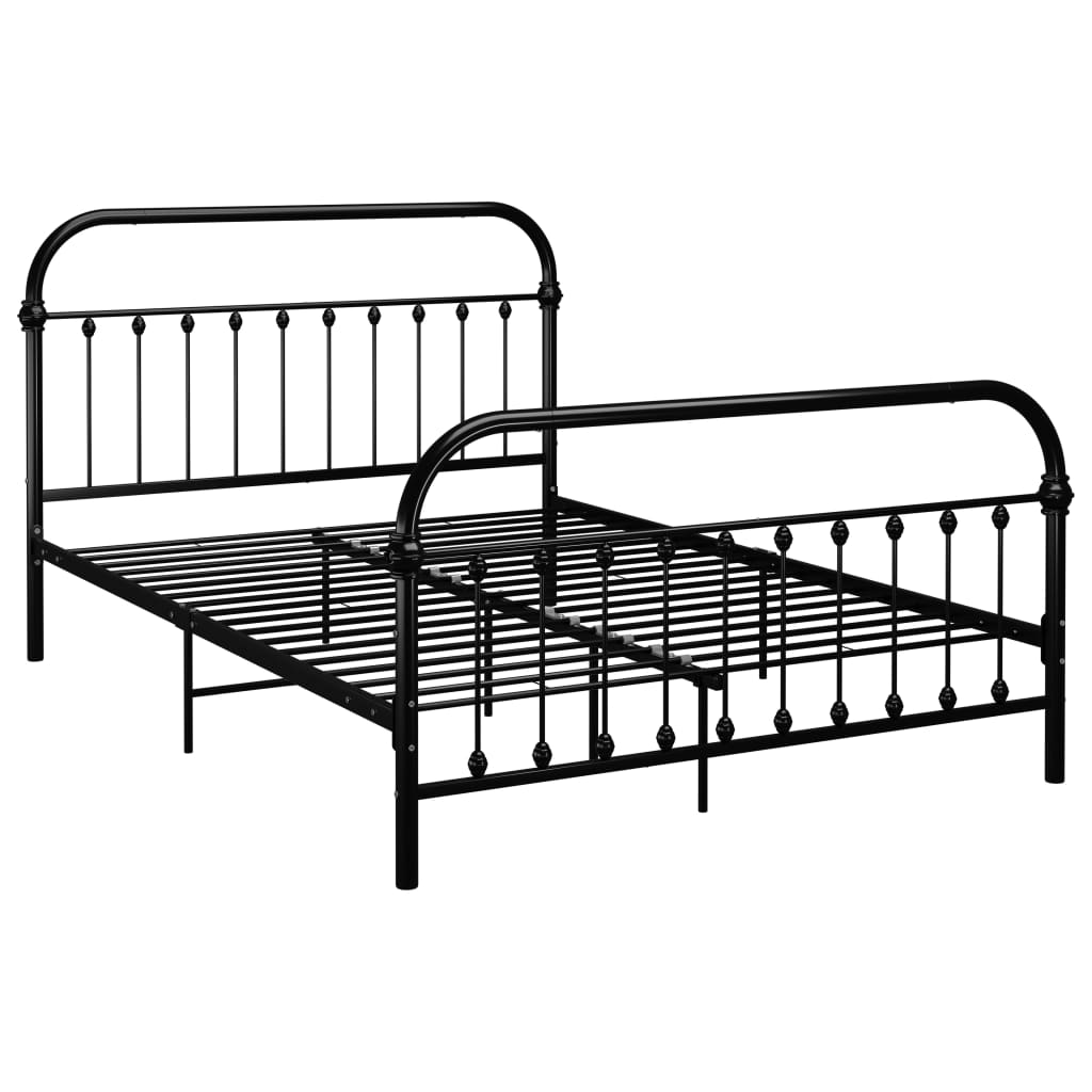 Bed Frame without Mattress with Headboard Black 160x200 cm Metal