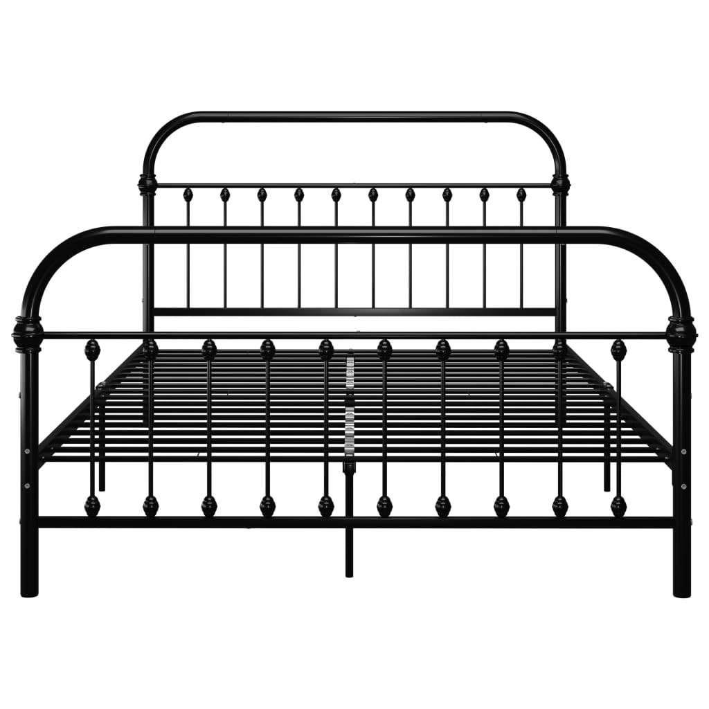 Bed Frame without Mattress with Headboard Black 160x200 cm Metal