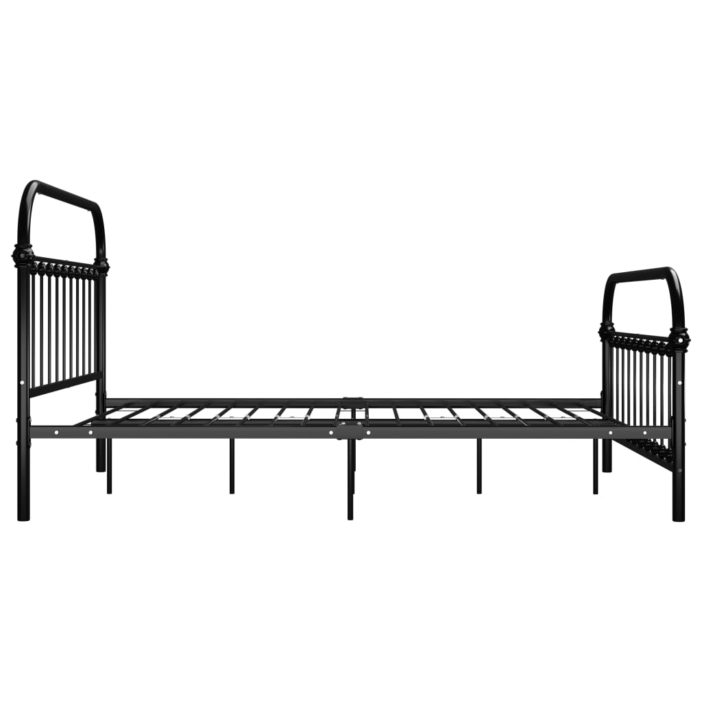 Bed Frame without Mattress with Headboard Black 160x200 cm Metal