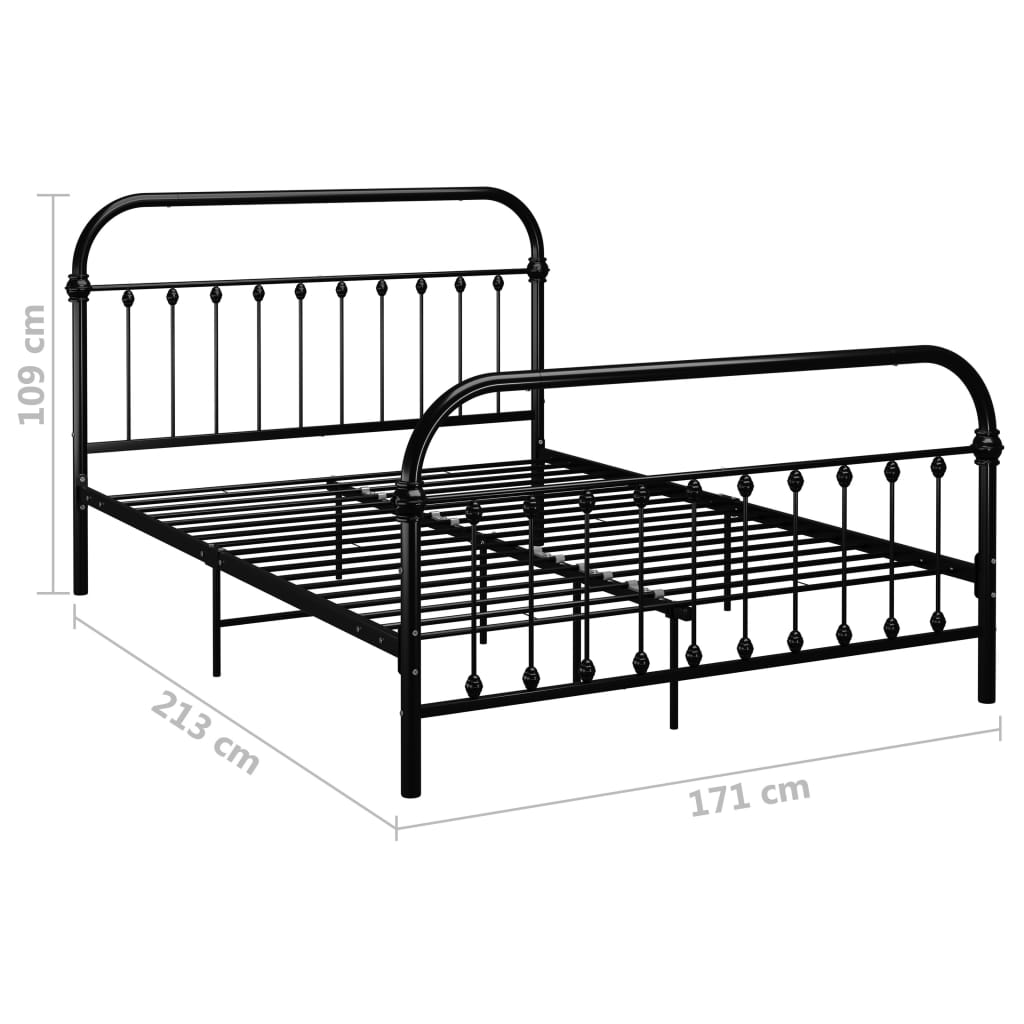 Bed Frame without Mattress with Headboard Black 160x200 cm Metal