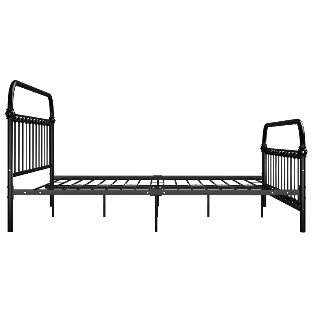 Bed Frame without Mattress with Headboard Black 180x200 cm Super King Metal