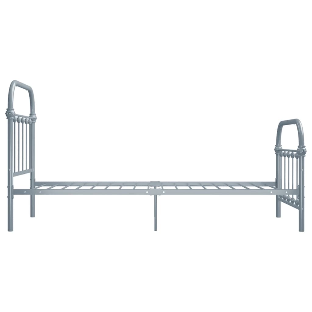 284505 vidaXL Bed Frame without Mattress Grey Metal 100x200 cm